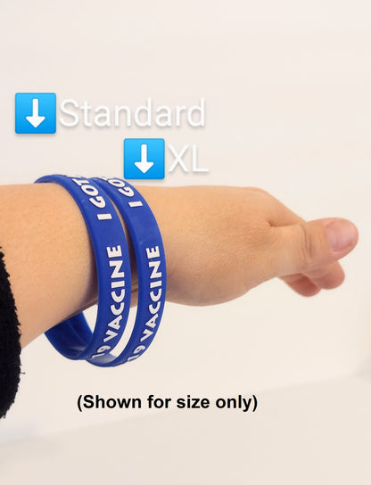 I Got My Flu Vaccine! Did You?, Printed Silicone Wristbands (Blue, 5-Pk Standard)
