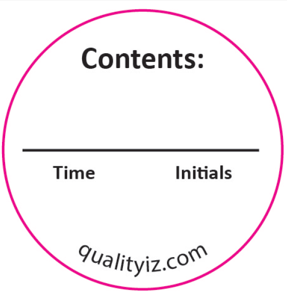 Contents Time Initials, Medication Syringe Labels, 1.5" (200, 100/roll)