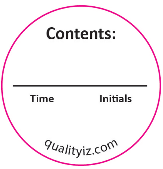 Contents Time Initials, Medication Syringe Labels, 1.5" (200, 100/roll)