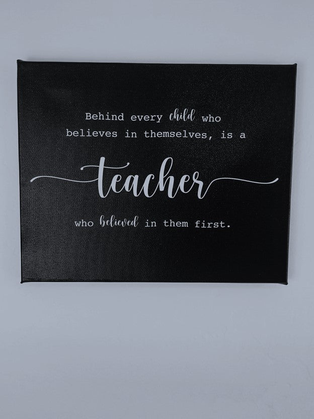 Teacher Appreciation, Canvas 8x10", Black
