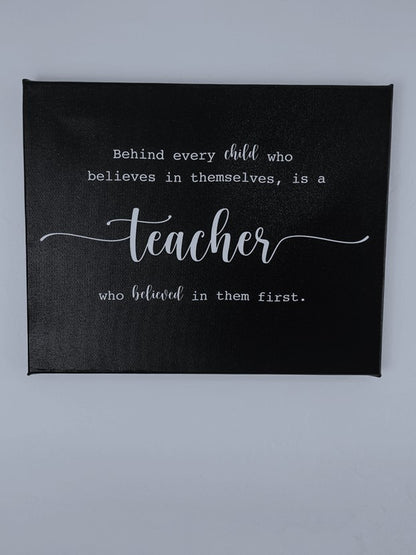 Teacher Appreciation, Canvas 8x10", Black