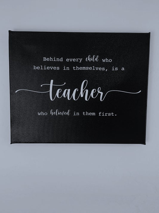 Teacher Appreciation, Canvas 8x10", Black