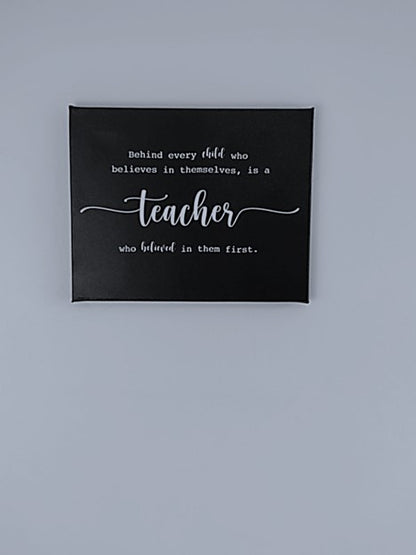 Teacher Appreciation, Canvas 8x10", Black