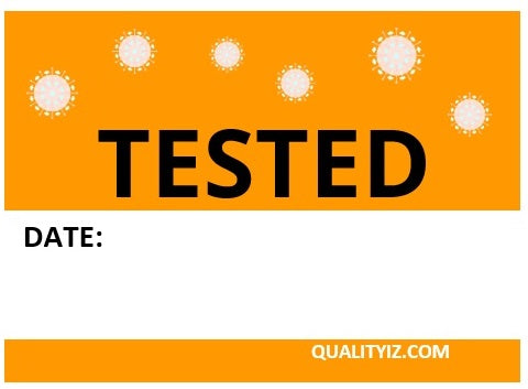 Tested Date, 2" x 2.5" Orange Stickers (150 Pk)