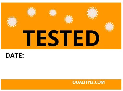 Tested Date, 2" x 2.5" Orange Stickers (150 Pk)