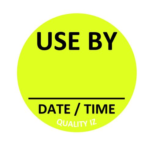 Use By Date - Time Labels (500/roll)