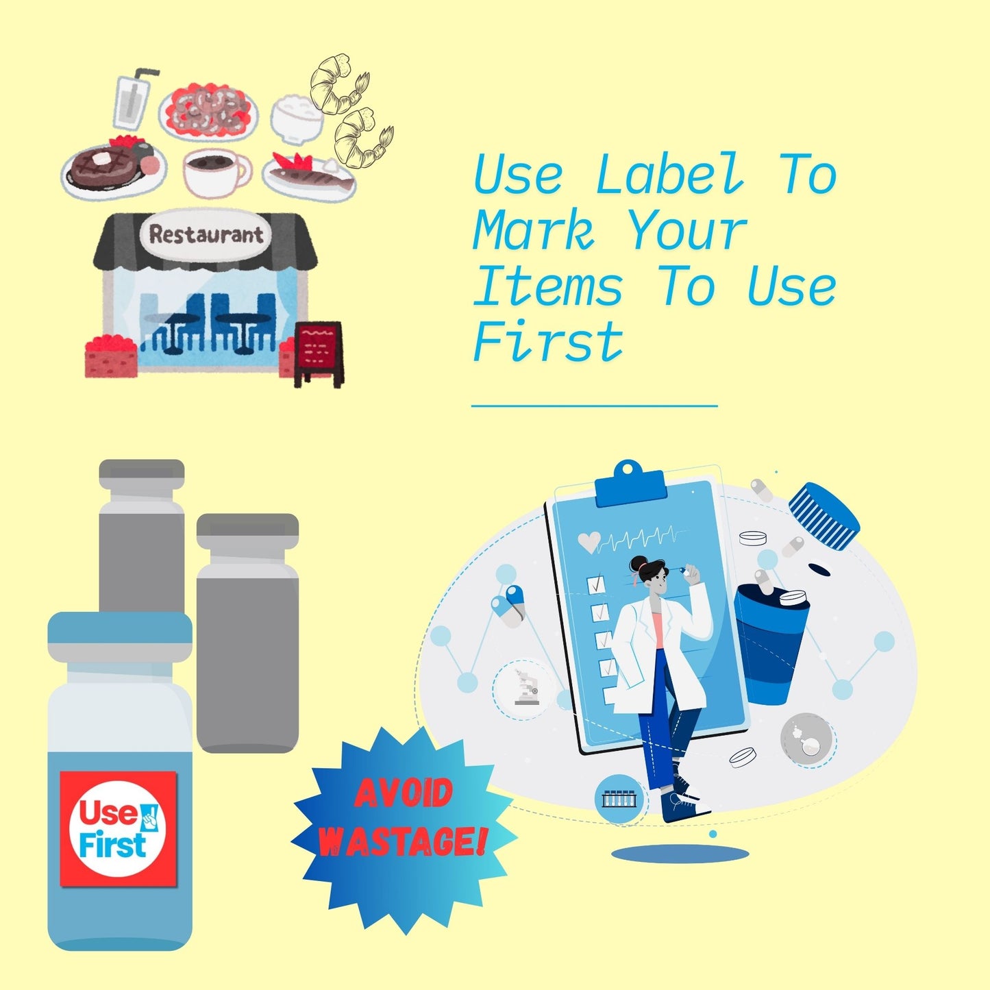 Digital File, 1x1" Use First Labels, Printable Digital File, Red & Blue Design Template