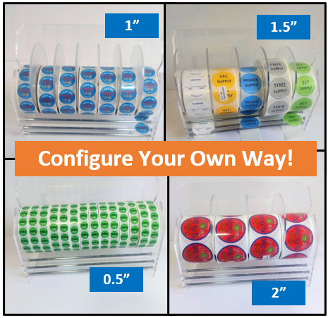 9 Inch, Adjustable 6-Disk Label Dispenser, by Quality IZ
