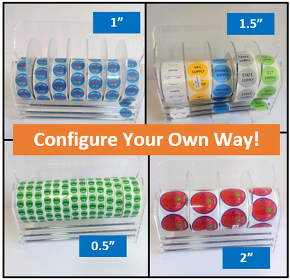 9 Inch, Adjustable 6-Disk Label Dispenser, by Quality IZ