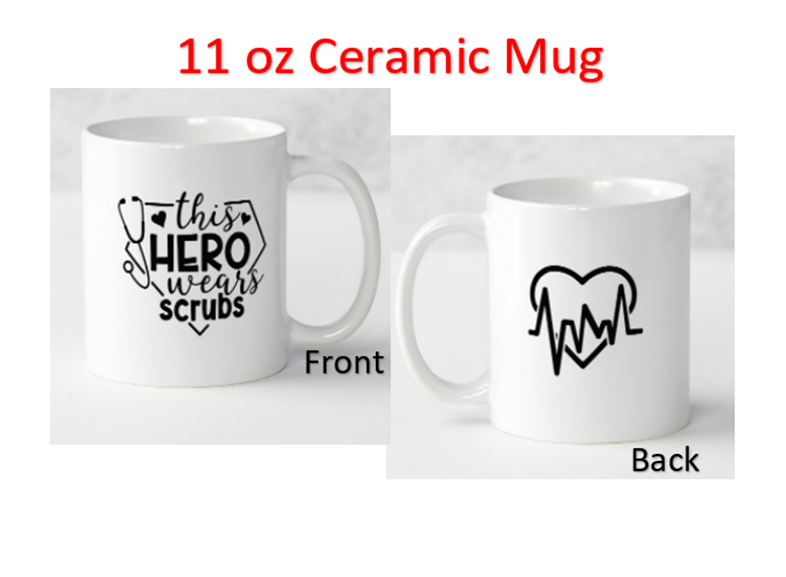 This Hero Wears Scrubs 11oz. Mug, Real Life Hero Notepads, & 1.5" Button, Gift-Set Bundle