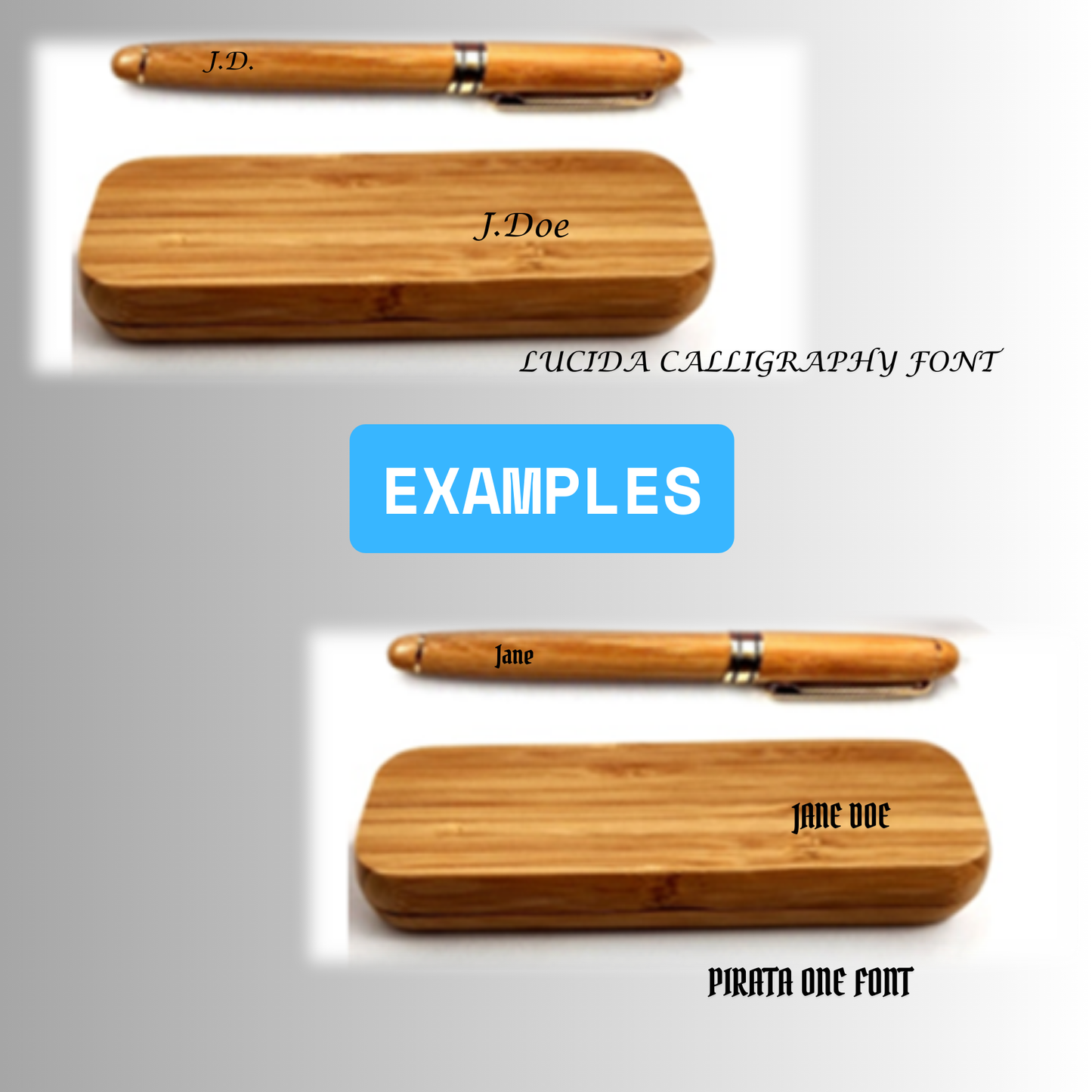 Wood Pen & Matching Gift Box, Bamboo Set (Optional Engraving)