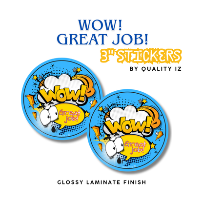3" Wow! Great Job, Circle Stickers (50-PK)